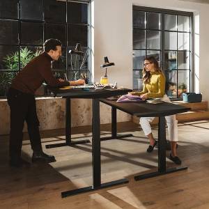 Höhenverstellbarer Schreibtisch elektrisch ergonomische Schreibtische schwarz Neudoerfler Flux E
