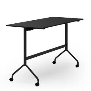 Klapptisch Stehtisch mit Rollen Stehtische klapbar schwarz Objektmöbel - FX table Staffel-Stehtisch