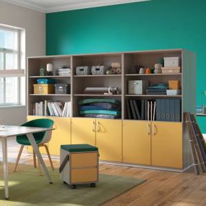 Modulschrank mit offenen Regalen Büroregal Holz Regal Palmberg, PRISMA 2