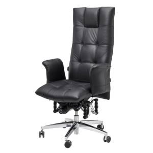 Ergonomischer Bürostuhl schwarz Leder Schreibtischstuhl ergonomisch Drehstuhl Büro Drehstühle, Haider Bioswing, BIOSWING 780 iQ