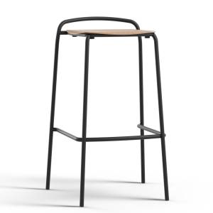 Barstuhl Stahl Barhocker Holzschale Brunner nate s