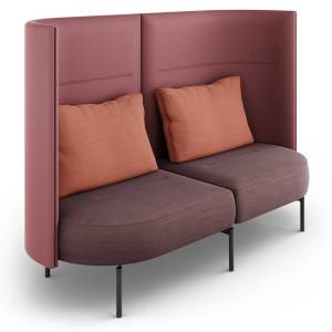 Bank mit Trennwand orange Bänke Lounge Brunner oval