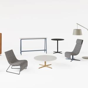 Loungemöbel Lounge Sessel Tische Beistelltische Trennwand, Teknion, Zones
