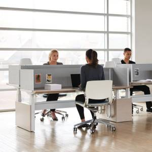 Elektrisch Höhenverstellbarer Schreibtisch ergonomisches Büro Schreibtische Team-Tisch Team Arbeit Team-Tische Ergonomie Büromöbel Teknion, Height-Adjustable Bench