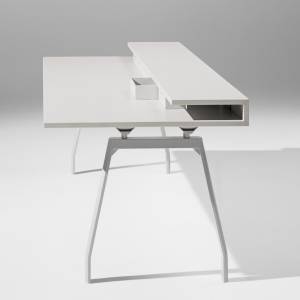 Design Schreibtisch weiss Schreibtische modern Sichtschutz, Unifor, MDL System