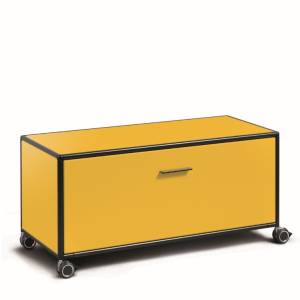 modulares Lowboard gelb Bosse Lowboard auf Rollen LES COULEURS® LE CORBUSIER
