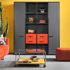modulares Schranksystem Türschrank Regal anthrazit Bosse Schrank LES COULEURS® LE CORBUSIER