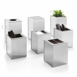 Behältersystem Aschenbecher Papierkorb Schirmständer Blumenkübel, Caimi, Prisma Indoor