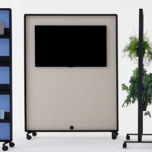 mobile Trennwände Stellwand mit Screensupport Trennwand Cascando Patio mit LCD Halter