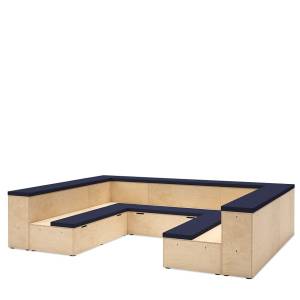 Möbel für Warte und Empfangsbereiche Modulare Sitzelemente aus Holz Sitzmodulen Connection PLATFORMS
