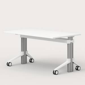 Höhenverstellbarer Schreibtisch Büro Schreibtische weiß |ergonomische Büromöbel, Leuwico, GO² move Sitz-/Stehtische