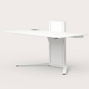Höhenverstellbarer Schreibtisch Büro Schreibtische höhenverstellbar Arbeitsplatz Sitz-Steh Tisch Holz Leuwico HighONE