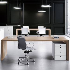 Exklusiver Chefschreibtisch eklusive Direktionseinrichtung Bürotisch Holz Konferenztisch Büromöbel, Fantoni, MultipliCEO