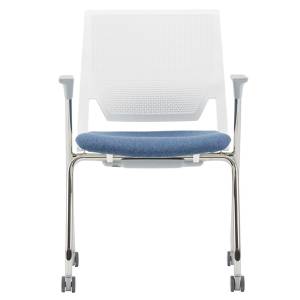 Besucherstuhl blau weiss Besucherstüle mit Rollen fahrbar Konferenzstühle Netzgewebe HAWORTH, Comforto 62