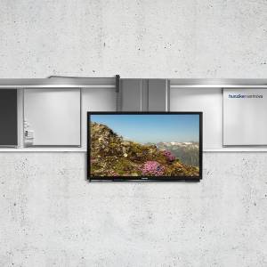 Schienensystem Interaktive Boards/Tafeln, Hunziker, Varinova mit höhenverstellbarem Display