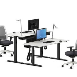 Büro höhenverstellbarer Schreibtisch höhenverstellbar Büromöbel Schreibtische VS Serie 910 T-Fuss elektrisch