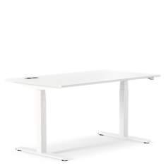 Schreibtisch höhenverstellbar, Arbeitstisch Büro, Schreibtisch weiss Design Bürotisch, Kinnarps, Serie[p]