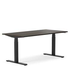 Schreibtisch höhenverstellbar, Arbeitstisch Büro, Schreibtisch schwarz Design Bürotisch, Kinnarps, Serie[p]