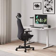 Schreibtisch höhenverstellbar, Arbeitstisch Büro, Schreibtisch Design Bürotisch, Kinnarps, Serie[p]