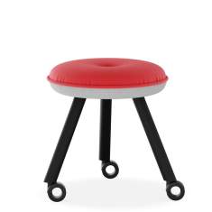 Polsterhocker rot Hocker mit Rollen König + Neurath NET.WORK.PLACE ORGANIC
