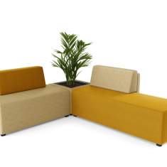 Loungesofa Büro Loungemöbel orange König + Neurath, NET.WORK.PLACE SITZELEMENTE