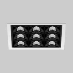 Quadratischer Einbau-Multi-Downlight Deckenleuchten LED Deckenlampe Design Bürolampe Decke schwarz XAL Unico Q9