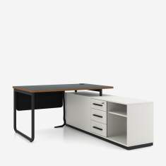 Schreibtisch mit Sideboard Nowy Styl Play&Work für strukturierte Büroarbeitsplätze