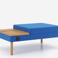 Polsterhocker gepolstert Pouff mit Tisch blau Nowy Styl Play&Work Sitzpouf