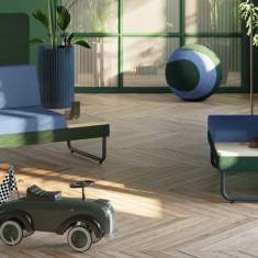 Polsterhocker gepolstert Pouff mit Tisch Nowy Styl Play&Work Sitzpouf