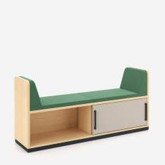 Sideboard Büro Schiebetürschrank Holz Bank Nowy Styl Play&Work Aktenschrank