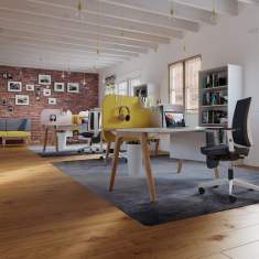 Schreibtisch Holz Schreibtische Büro Nowy Styl Levitate
abgerundete Tischplatte