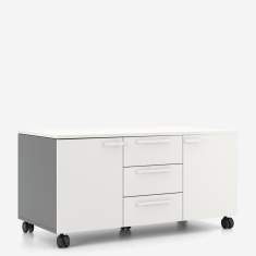 Sideboard auf Rollen Büroschrank weiss Aktenschrank Büroschränke Nowy Styl, SQart Schränke