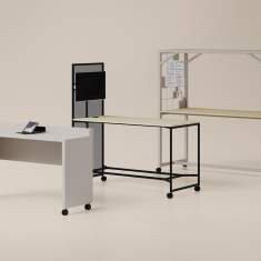 Stehtisch mti Rollen Rolltisch fahrbar Rolltisch Büro Nowy Styl Offa High meeting table MF