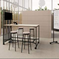 Stehtisch mti Rollen Rolltisch fahrbar Rolltisch Büro Nowy Styl Offa High meeting table MF