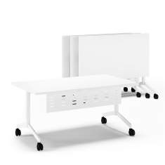 Klapptisch weiss Konferenz Klapptische auf Rollen Assmann Büromöbel Pontis Tischsystemsystem