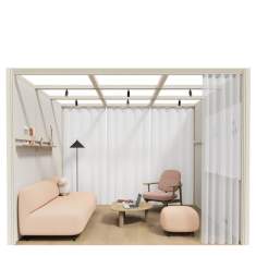 Lounge Kabine Möbel Raum im Raum abgeschirmte Raumelemente weiss akustik Mute Design Akustik Raum OmniRoom Lounge