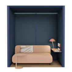 Lounge Kabine blau Möbel Raum im Raum abgeschirmte Raumelemente akustik Mute Design Akustik Raum OmniRoom Lounge