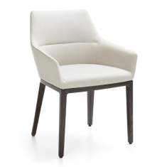 Stuhl weiss Besucherstuhl Lounge Sessel Holzfüsse Loungesessel profim, Chic