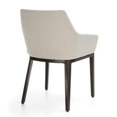 Stuhl weiss Besucherstuhl Lounge Sessel Holzfüsse Loungesessel profim, Chic