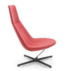 Lounge Sessel Büro Clubsessel Stoff rot Loungemöbel, profim, Chic Lounge