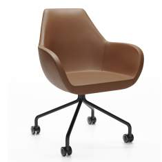 Clubsessel drehbar Cocktailsessel braun Leder Lounge Sessel Loungemöbel, profim, Fan