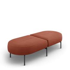 Bank orange Bänke Lounge Brunner oval