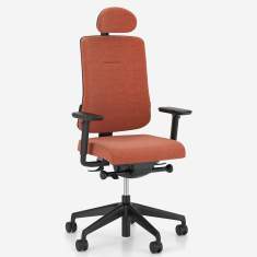 Büro Drehstuhl orange Drehstühle Bürostuhl mit Armlehnen Nowy Styl Utila
mit Kopfstütze