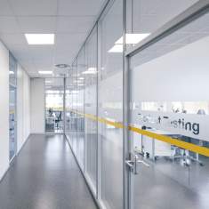 Glaswand mit Aluminium-Rahmen Trennwandsysteme PAN+ARMBRUSTER PANeasy glass