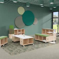 modulare Sitzelemente Holz Sitzmöbel König + Neurath CUBIX.A