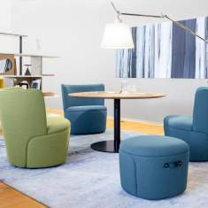Polsterhocker blau Hocker Lounge Girsberger Cina Hocker