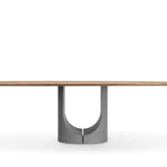 Konferenztisch oval Konferenztische Holz Massivholztisch Beton Esstisch Girsberger Udina