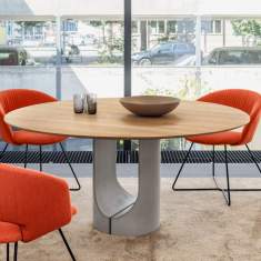 Konferenztisch rund Konferenztische Holz Massivholztisch Beton Esstisch Girsberger Udina