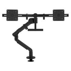 Monitorärme schwarz Monitorhalterung doppelt Tischklemme, Kabellochbefestigung, Monitor-Befestigung Dataflex Viewgo pro Monitorarm - Schreibtisch 643