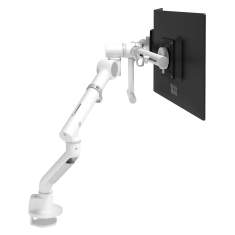 Monitorärme weiss Monitorhalterung doppelt Tischklemme, Kabellochbefestigung, Monitor-Befestigung Dataflex Viewgo pro Monitorarm - Schreibtisch 640